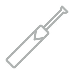 cricketbat Vector Line Grey Icon Design