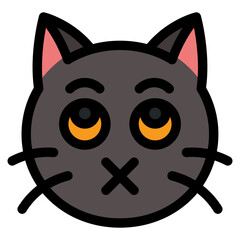 Vector Icon Mute, Cat, Animal, Expression, Cat Emoji