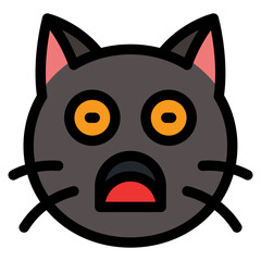Vector Icon Nervous, Cat, Animal, Expression, Cat Emoji