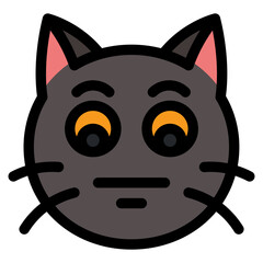 Vector Icon Neutral, Cat, Animal, Expression, Cat Emoji