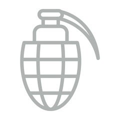 Gernade Vector Line Grey Icon Design