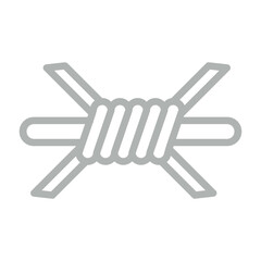 Barbed Wire Vector Line Grey Icon Design