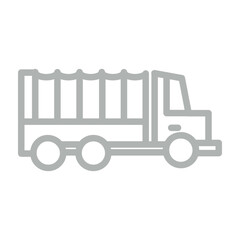 Truck Vector Line Grey Icon Design