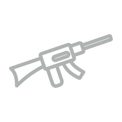 Rifle Vector Line Grey Icon Design