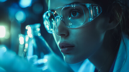 Worker at a biotechnology clinic engaged in research and lab activities, showcasing advanced biotechnological techniques and clinical applications.
