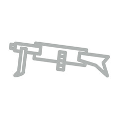 Light Machine Gun Vector Line Grey Icon Design