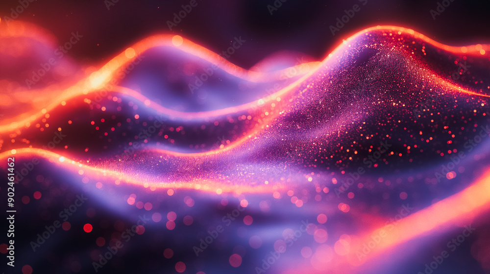 Poster immersive 3d background with abstract music elements and flowing rhythms, ideal for enhancing music 