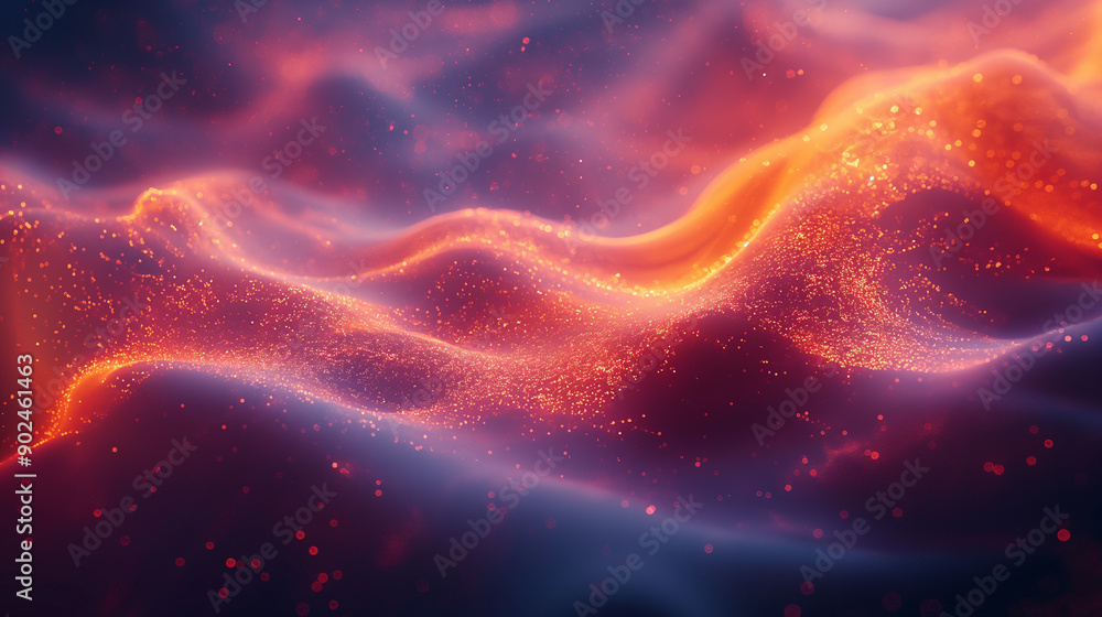 Poster immersive 3d background with abstract music elements and flowing rhythms, ideal for enhancing music 