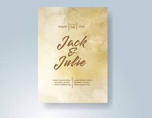 Wedding invitation with abstract watercolor background