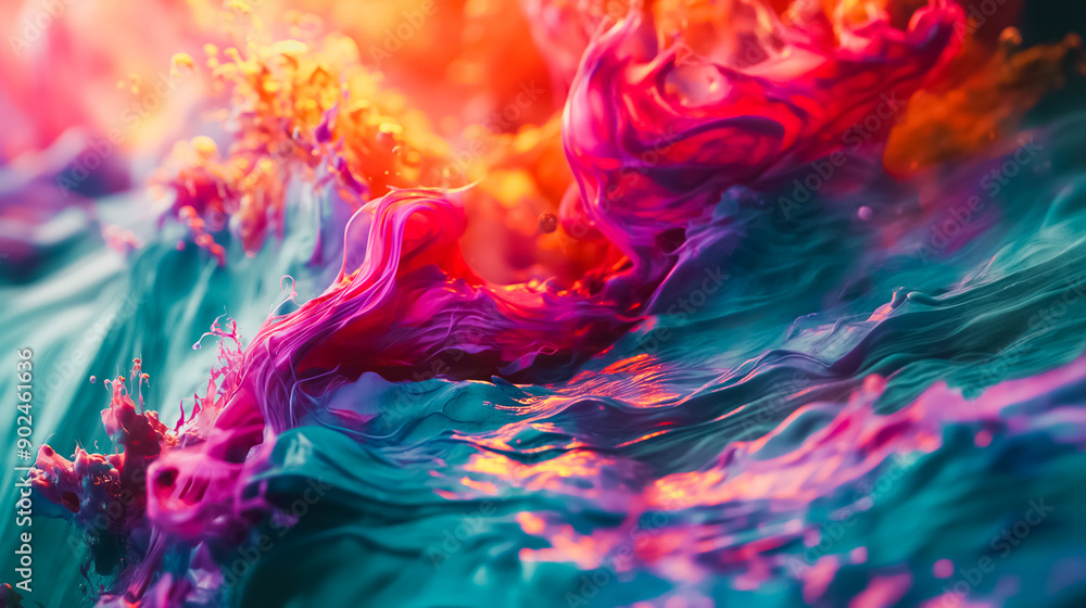 Poster beautifully detailed 3d abstract background featuring dynamic patterns and a mesmerizing color palet