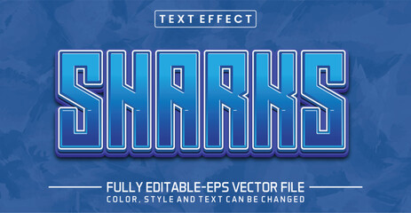 Shark blue font Text effect editable