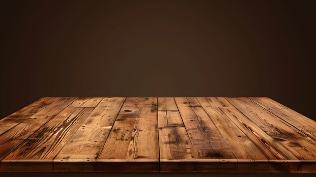 Perspective view of wood or wooden table top corner on isolated background including clipping path