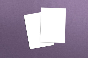 Paper Mockup on Mauve Background