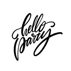 Naklejka premium Hello Party Fun and Stylish Celebration Typography for your upcoming joyous events