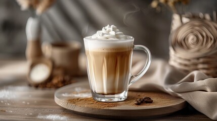 Glass of coffee with milk