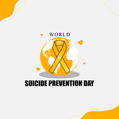 Vector illustration of World Suicide Prevention Day social media feed template