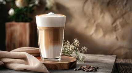 Glass of coffee with milk