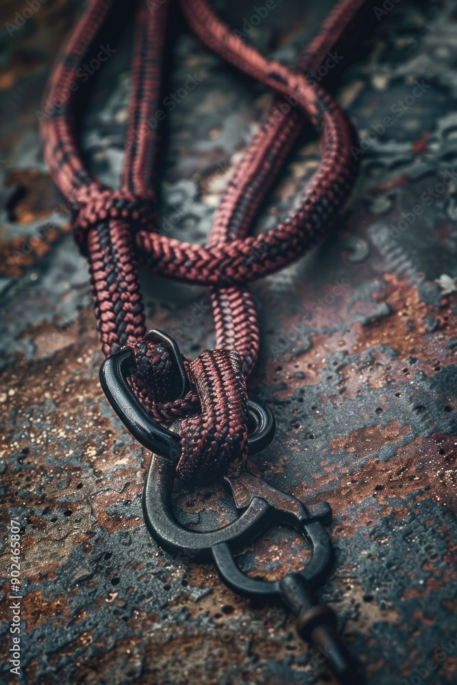 Poster A close-up shot of a rope with a key attached, great for illustrating themes of security and access