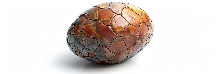 Dragon Egg Isolated, Crystal Scaled Fantasy Eggs, Dinosaur Fossil, Magic Dragon Egg Generative AI Illustration