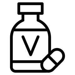 Vector Icon Vitamin, Supplement, Pills, Pharmacy, Medicine