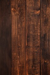 Fototapeta premium A close-up of aged and weathered wooden planks with warm brown tones, creating a rustic and natural texture. Perfect for backgrounds, design projects, or decor inspiration.