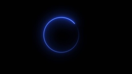 circle loading ber neon bright frame purple color 4k illustration on black background.