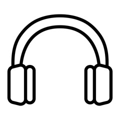 Headphones Vector Line Icon Design