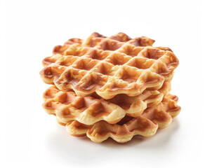 Chic Waffle Cookies, Stylish and Crisp Treats on White Background