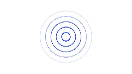 radio waves blue color 4k illustration. network tower produced radio wave concept on white background.