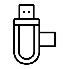 Card Reader Vector Line Icon Design