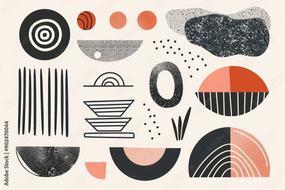 Poster a collection of various shapes including circles, squares, triangles and more