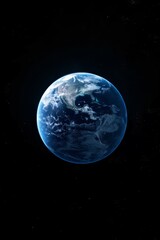 Fototapeta premium A breathtaking view of Earth from space, showcasing its vibrant blue and white hues against the darkness of the universe. Perfect for science, space, or environmental themes.
