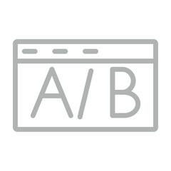 AB testing Vector Line Grey Icon Design