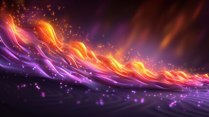 Fototapeta premium Vibrant Light Trails on Black Background