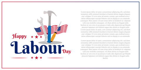 Vector illustration of Labor Day social media feed template