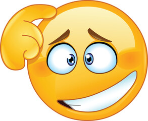 Puzzled emoji emoticon scratching its head