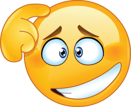 Naklejki Puzzled emoji emoticon scratching its head
