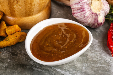 Indian curry sauce in the bowl