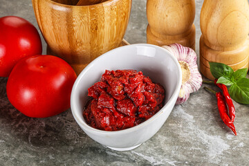 Natural organic red tomato paste