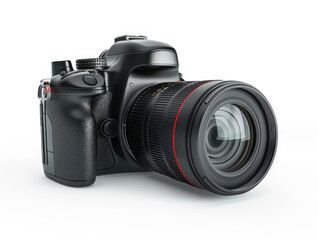 Fototapeta premium Professional Modern DSLR Camera Isolated on a Pure White Background