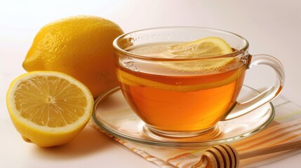 cup of tea with lemon and honey