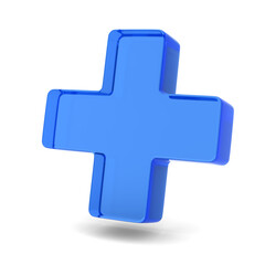 Obraz premium Sign plus on white background. isolated 3D illustration