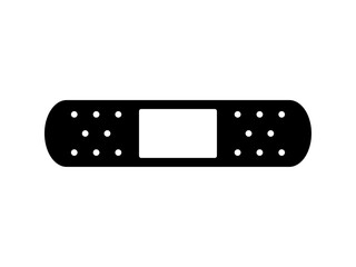 シンプルな絆創膏アイコンA：黒