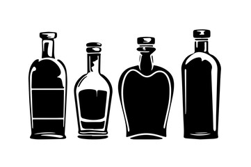 Vintage Bottle Silhouette Collection vector