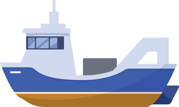 recommend clip art: Modern fishing boat sailing on the sea, perfect for topics about fishing and maritime industries