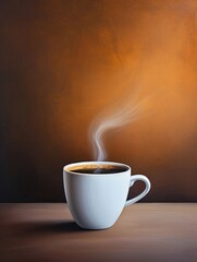 Fototapeta premium Steaming Cup of Coffee. Generative ai