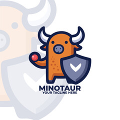 Legendary Animal Minotaur Logo Vector design