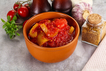 Hungarian lecho with bell pepper