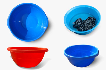 plastic basin  on a white background,with clipping path