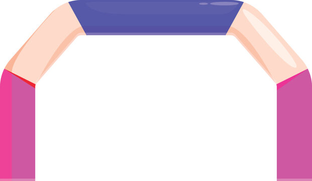 Inflatable pink and purple finish line archway for winners of running marathon